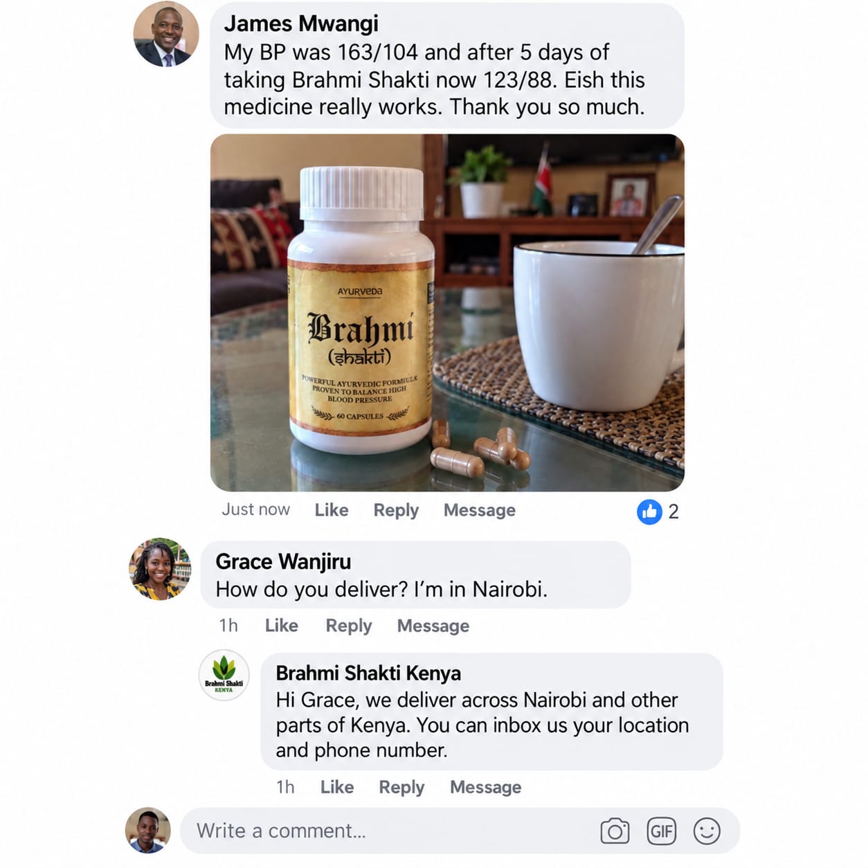 WhatsApp testimonial from a customer